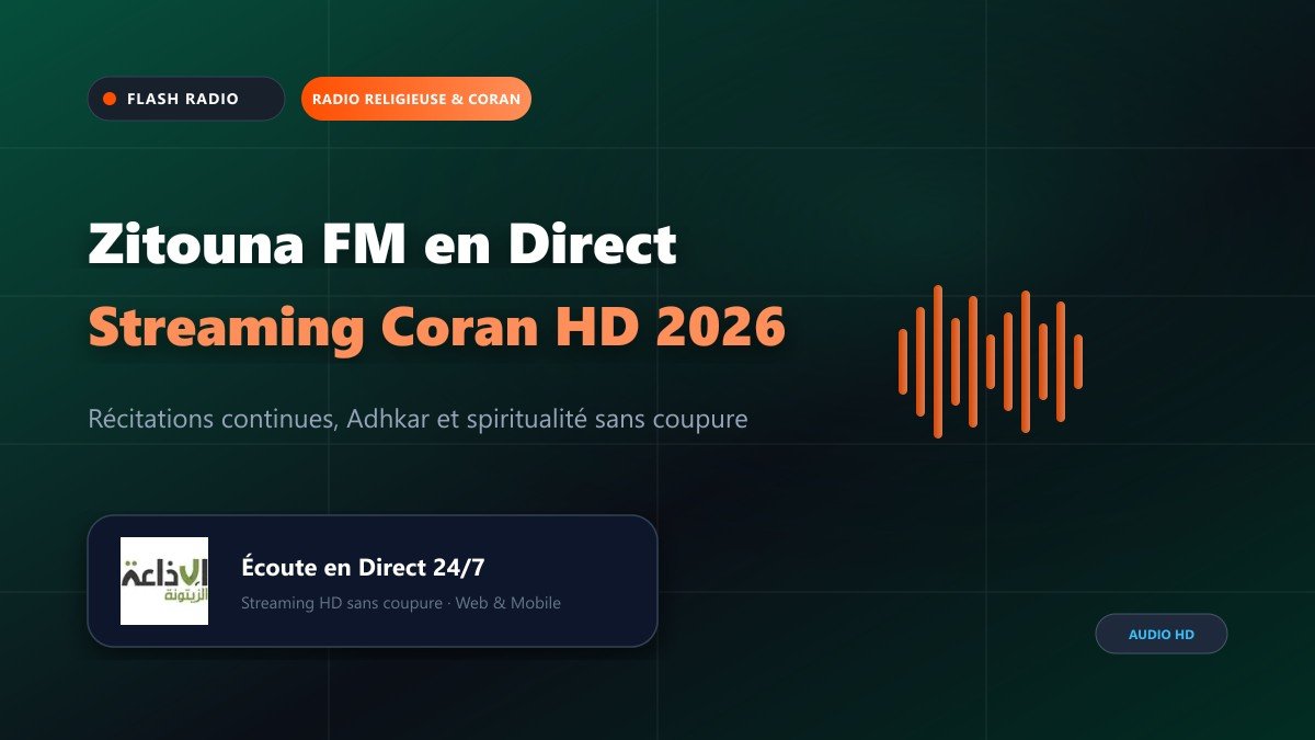 Zitouna FM en direct : Comment écouter la radio religieuse et le Coran en streaming HD